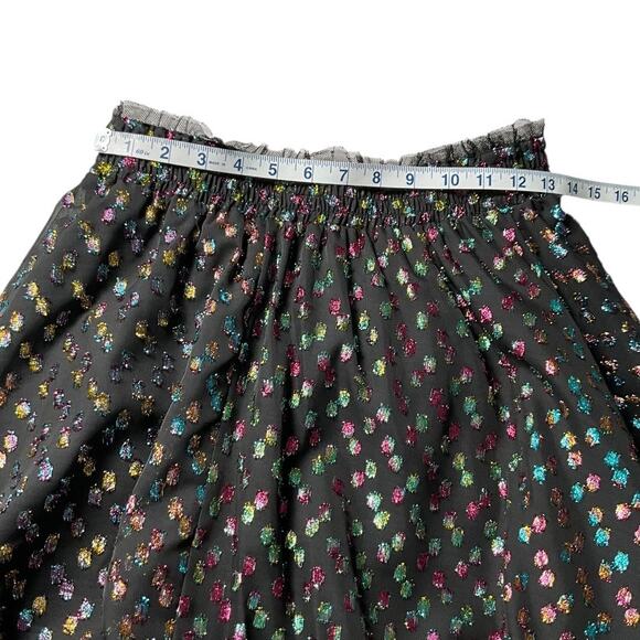 Halogen x Atlantic-Pacific XS Set High Neck Blouse Midi Skirt Multicolor Dot - Picture 6 of 16